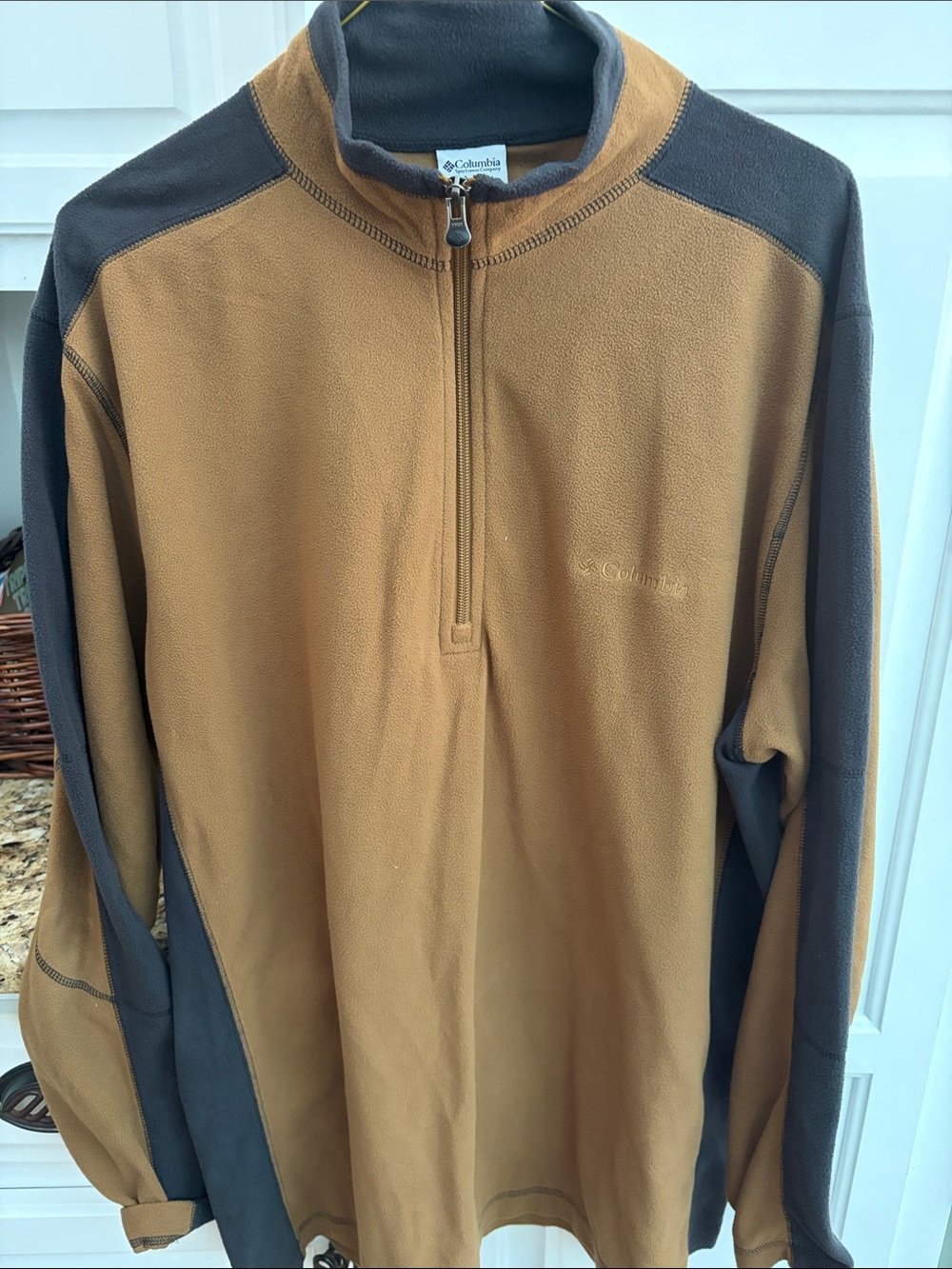 Columbia Men's Half-Zip Fleece Pullover - Brown and Gray
